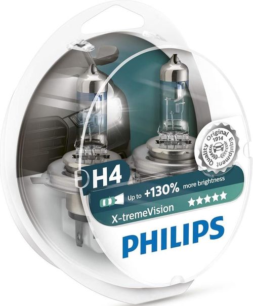 купить Автомобильная лампа Philips X-treme Vision H4 12V 60/55W + %130 (SET) 12342XV+S2 в Кишинёве 