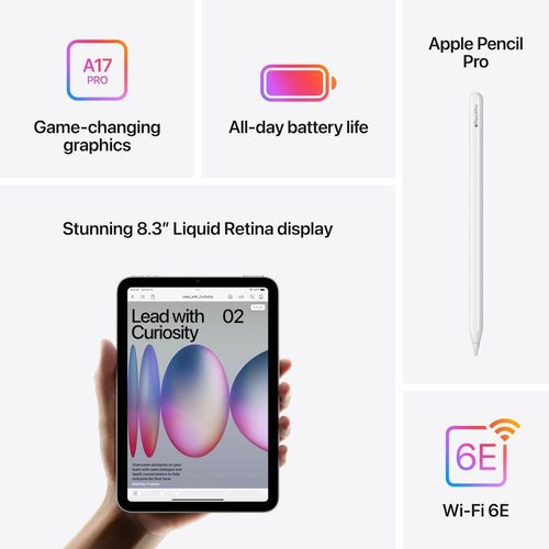 купить Планшетный компьютер Apple iPad mini 7 2024 Wi-Fi 128GB Space Grey MXN63 в Кишинёве 