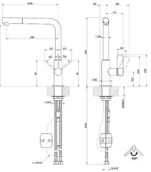 cumpără Bateria bucătărie Gessi 50103-149 Helium Finox Brushed Nickel în Chișinău 