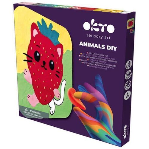 купить Набор для творчества Okto 25029 Tablou 3D pe numere din plastilină aerată Air Clay 24x24cm: Pisica Căpșunică в Кишинёве 