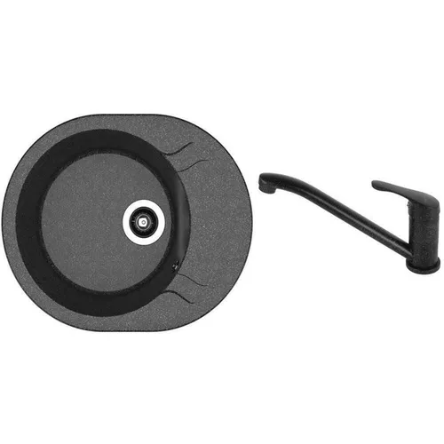 cumpără Chiuvetă bucătărie cu bateria Dr.Gans Berta 580 + SanDonna F 1066 negru în Chișinău 