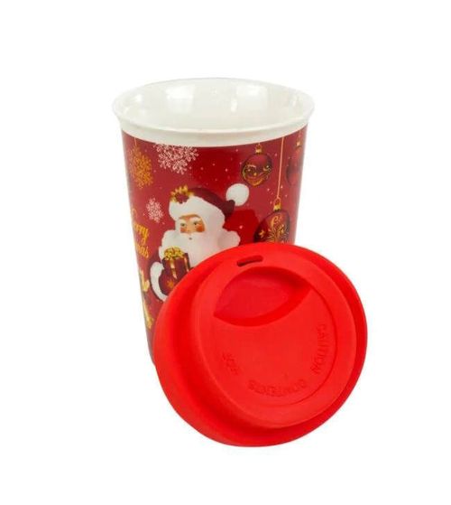 купить Чашка Promstore 00383 440ml cu capac Merry Christmas в Кишинёве 