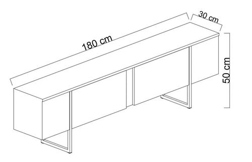 cumpără Comodă TV Trendy Lux, Antracit, Negru 180x50x30cm în Chișinău 