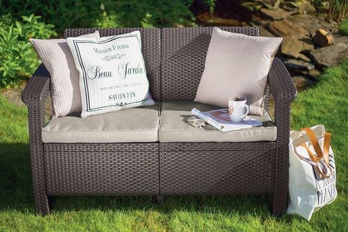 cumpără Mobilier pentru grădină Keter Corfu II Love Seat Brown/Oat (258946) în Chișinău 