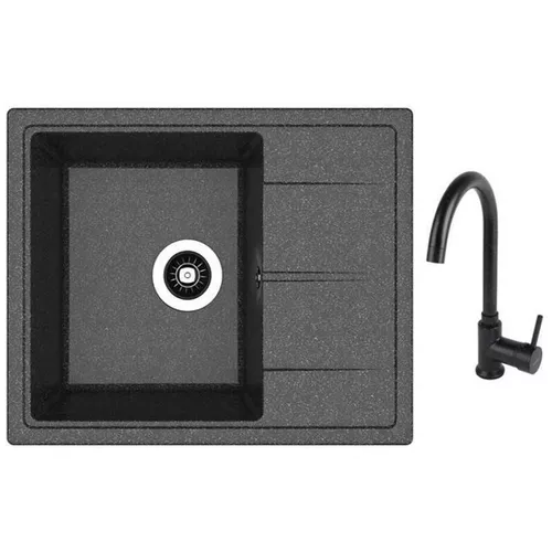 купить Мойка кухонная со смесителем Dr.Gans Nika 580 + SanDonna F 7073 negru в Кишинёве 