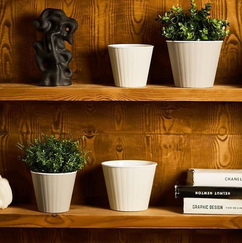 cumpără Ghiveci pentru flori Aleana 114036 Ibis cu fund dublu 17,9x14,7cm, white rose / white în Chișinău 
