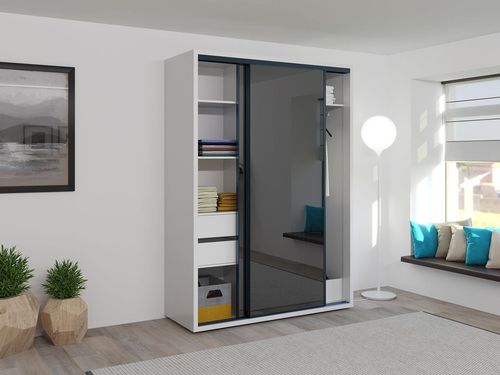 купить Шкаф Bayro Parma Graphite 1600x2250x600 белый, купе в Кишинёве 