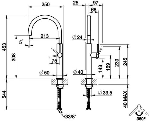купить Смеситель кухонный Gessi 60016-708 Gessi 316 Copper Brushed PVD в Кишинёве 