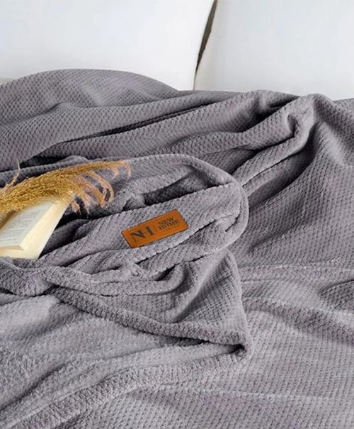 cumpără Textile de casă Promstore 53370 Cuvertura de pat 200x220cm NH Battariye poliester gri în Chișinău 