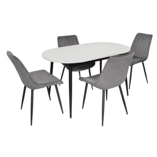 cumpără Set masă și scaune Evelin di Costacurta стол DT-533R B + 4 стула YTC-055B Blu-14 (Dark grey) în Chișinău 