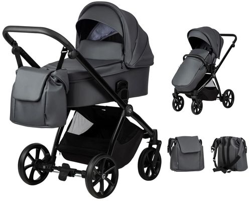 купить Детская коляска Tutis 2in1 MIO PLUS Leather 2/1 Dark Grey 021 (1232021) в Кишинёве 