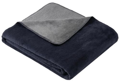 cumpără Textile de casă Ibena 2340/660 Uni Decke Double Face Dublin Dark blue/grey în Chișinău 