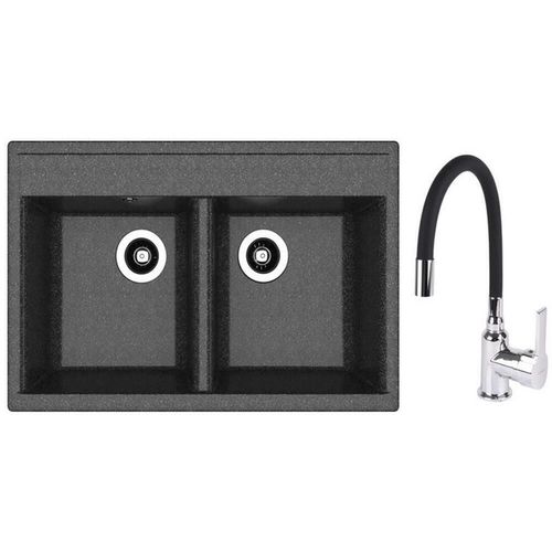 купить Мойка кухонная со смесителем Dr.Gans Astra 780 + SanDonna F 9995 negru в Кишинёве 