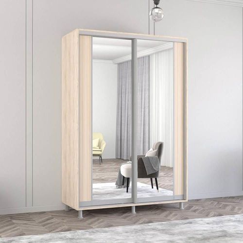 купить Шкаф Mobildor-Lux Арон с вертикальными зеркальными раздвижными дверями (160x60x230H см) Sonoma в Кишинёве 