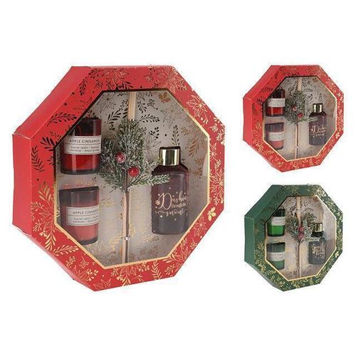 купить Ароматизатор воздуха Holland 34269 Набор Christmas освежитель 80ml+6палочек, 2 свечи в стакане в Кишинёве 