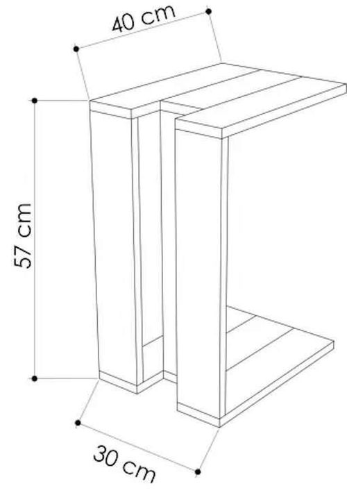 cumpără Măsuţă cafea Trendy Muju, Stejar, Antracit, Stejar 30x57x40cm în Chișinău 