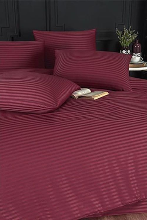 cumpără Textile de casă Promstore 53380.5 Lenjerie de pat Euro 2 NH Stripe Satin, bordo în Chișinău 