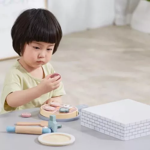 купить Игрушечная кухня и посуда Viga 44059 Set de joc din lemn Pizzerie, 19 piese в Кишинёве 