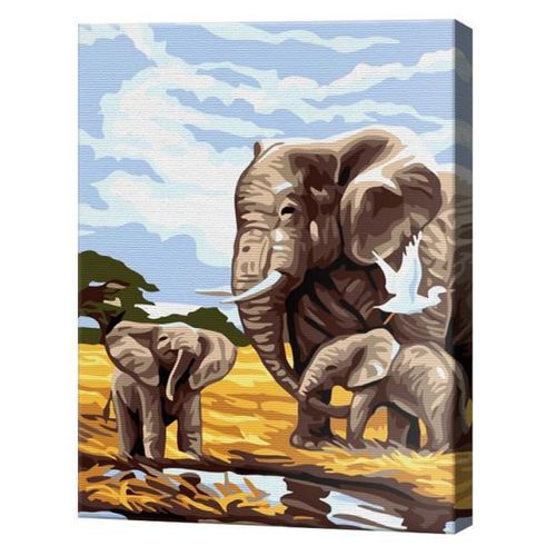 купить Картина по номерам Art Gallery CX3768 20x30cm Elefanti la apa в Кишинёве 