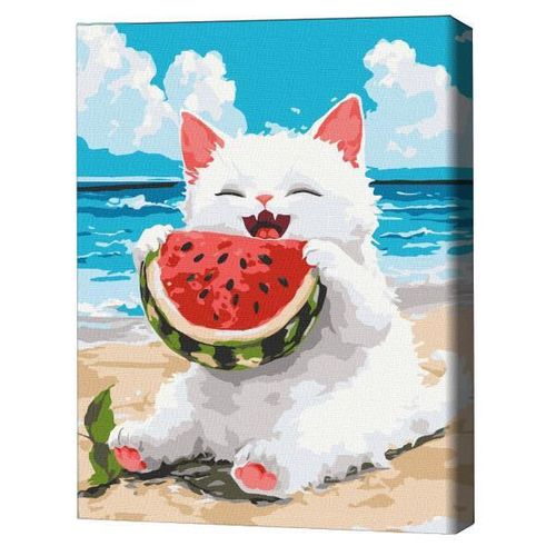 купить Картина по номерам BrushMe KBS0189FC 30x40сm (fără cutie) Un pepene delicios в Кишинёве 