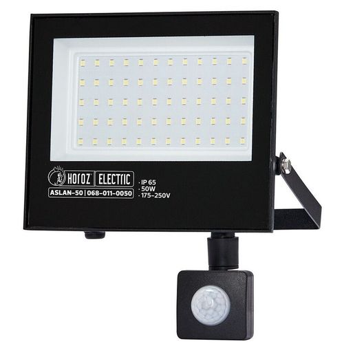 cumpără Reflector Horoz ASLAN-50W, 6400K, cu senzor de miscare, negru (068-011-0050) în Chișinău 