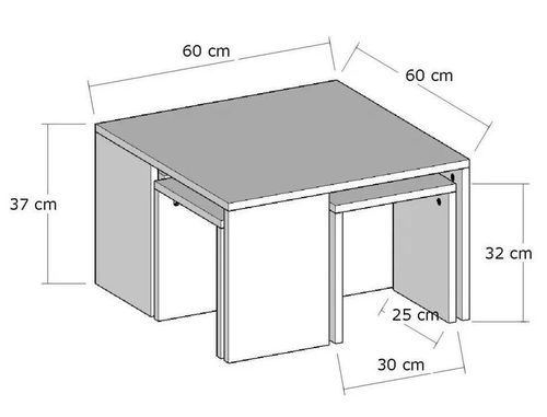 купить Журнальный столик Trendy Ortanca, Stejar Safir 60x60x37cm, set в Кишинёве 
