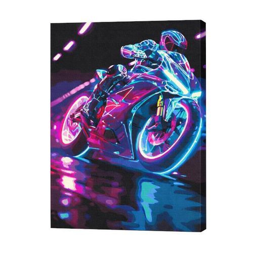 купить Картина по номерам BrushMe BS54134 40x50cm Eco, Viteza neon в Кишинёве 