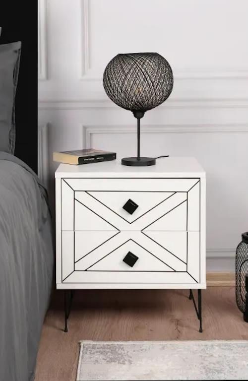 cumpără Noptieră Trendy Luna Alb, 50x55x40cm (GTR001542) în Chișinău 