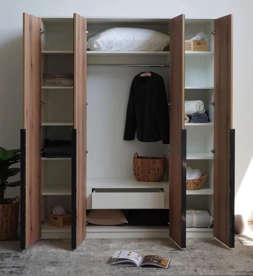 cumpără Dulap Fabrik Home Linia 1600 c зеркалами до пола, белый ясень/дуб эвок în Chișinău 