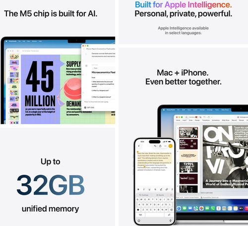 купить Ноутбук Apple MacBook Air 13" M5 10c/8g 16/512 GB Silver MDH74 в Кишинёве 