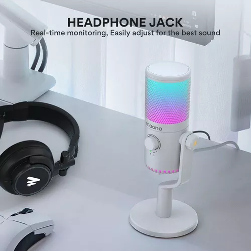 купить Микрофон для ПК Maono DM30RGB(White) в Кишинёве 