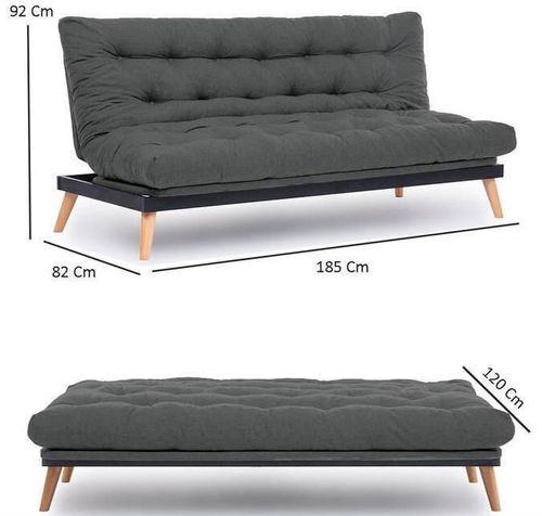 купить Диван Trendy Saki Gri inchis, extensibila (3 locuri) в Кишинёве 