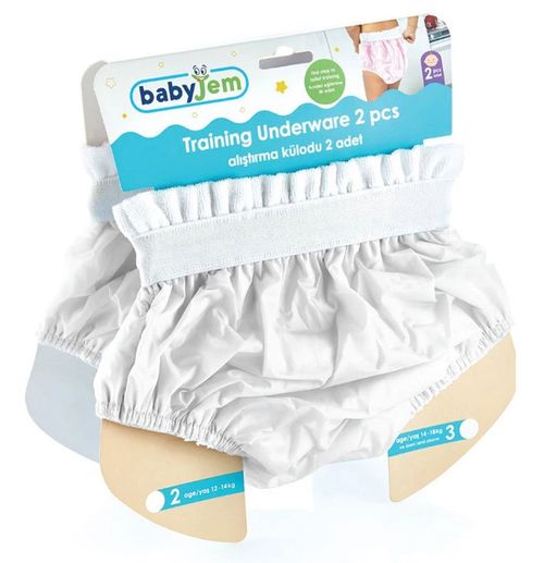 Chilotei impermeabile BabyJem 3 White  (14-18 kg) 2 buc 