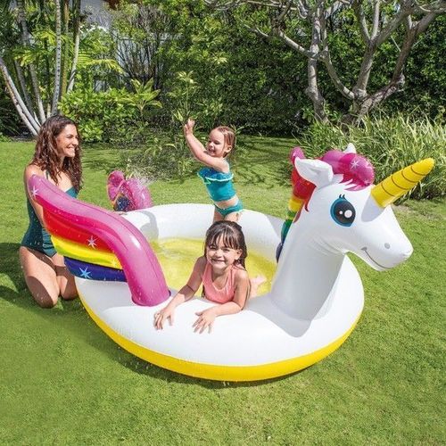 Piscină gonflabilă pentru copii “Unicorn fermecat” 272x193x104 cm, 335 L, 2+  INTEX 