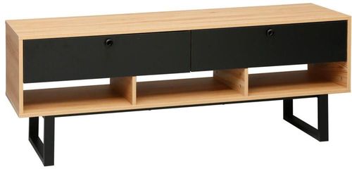 купить Тумба напольная для TV Deco Zenvo 141x40x54H Oak/Black в Кишинёве 