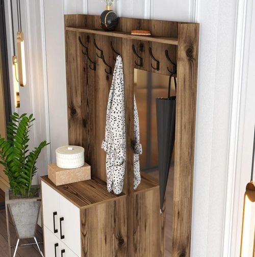 купить Мебель для прихожей Trendy Berlin BC, Nuc, Alb 120x200x35cm (GTR001353) в Кишинёве 