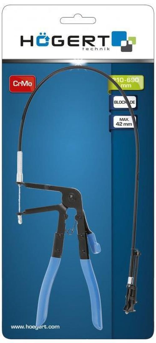 купить Ручной инструмент Hoegert HT8G346 Щипцы для пружинных хомутов 18-54мм, гибкий привод 690мм в Кишинёве 