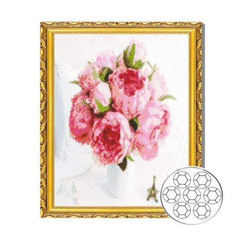 купить Картина по номерам Art Gallery GA80057 Mozaic cu diamante 40x50cm Buchet delicat de bujori в Кишинёве 