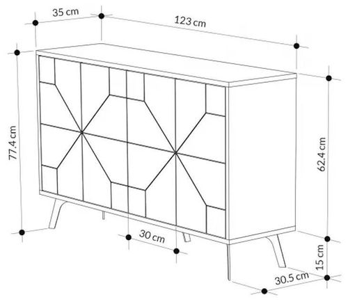 cumpără Casetieră Trendy Duna, Alb 123x62x35cm în Chișinău 
