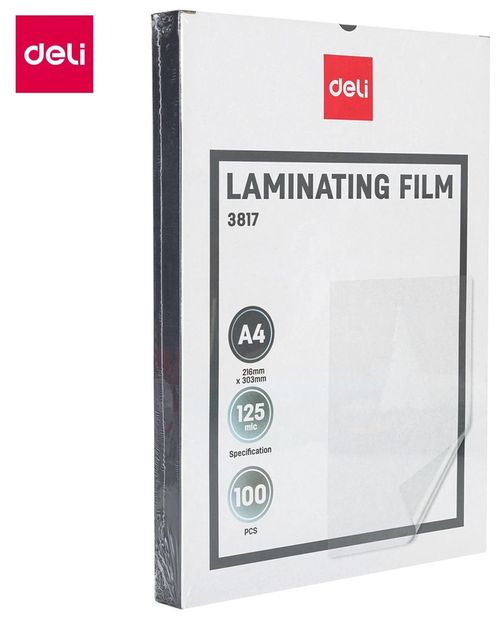 купить Плёнка для ламинирования Deli DLE3817, A4, 125мkм, 100 листов в Кишинёве 