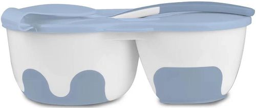 купить Посуда для кормления BabyOno 1067.01 Farfurie dubla cu lingura albastru в Кишинёве 