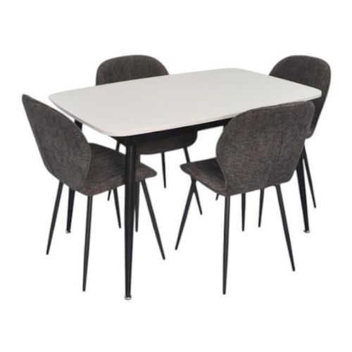 купить Комплект стол и стулья Evelin di Costacurta стол DT-532R B + 4 стула YTC-064B UF885-15 (Dark grey) в Кишинёве 