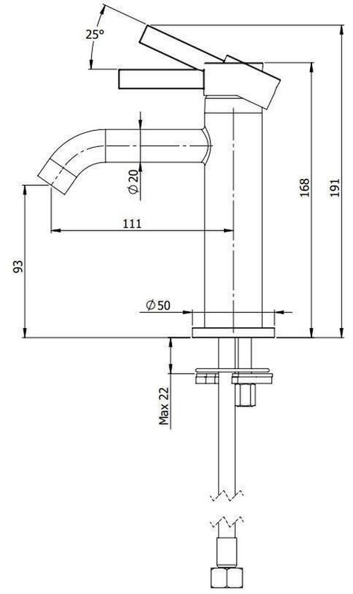 купить Смеситель для умывальника Remer MC12XV METRICA (inox-lustruit) в Кишинёве 