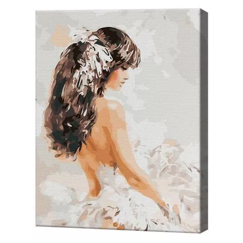 cumpără Tablou pe numere Art Gallery GX46551 Bruneta in rochie usoara 40x50cm Eco în Chișinău 