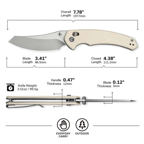 купить Нож походный Civivi C24050-2 Sixgill, lamă Nitro-V, G10, Crossbar Lock в Кишинёве 