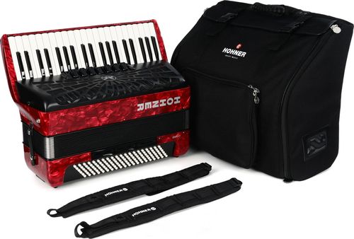 cumpără Pian digital Hohner Bravo III 120 silent key Red (16832) în Chișinău 