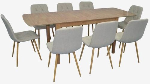 купить Комплект стол и стулья Evelin di Costacurta стол HV-27V Light Brown + 8 стульев YTC-080Wo, BJORN-24 (Light beige) в Кишинёве 