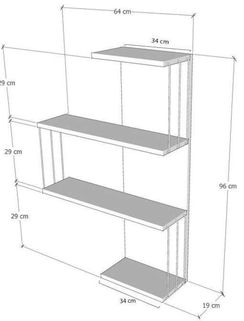 купить Полка декоративная Trendy Cambel-Antracit 64x96x19cm (GTR005247) в Кишинёве 