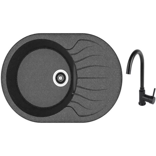 купить Мойка кухонная со смесителем Dr.Gans Berta 760 + SanDonna F 7073 negru в Кишинёве 