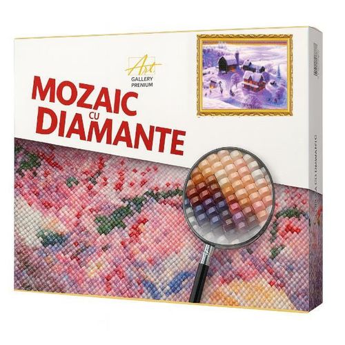 cumpără Tablou pe numere Art Gallery GA85163 Mozaic cu diamante 40x50cm Sat printre zapezi în Chișinău 